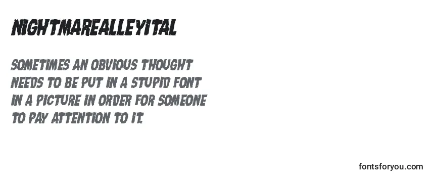 Review of the Nightmarealleyital Font
