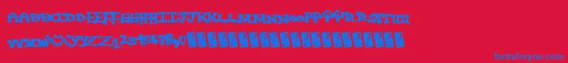 Freakynight Font – Blue Fonts on Red Background