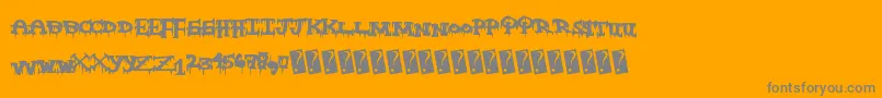 Freakynight-Schriftart – Graue Schriften auf orangefarbenem Hintergrund