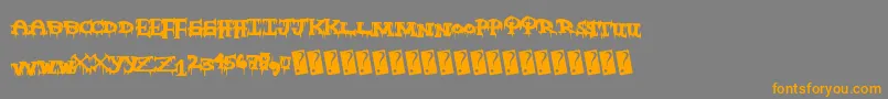 Freakynight-Schriftart – Orangefarbene Schriften auf grauem Hintergrund