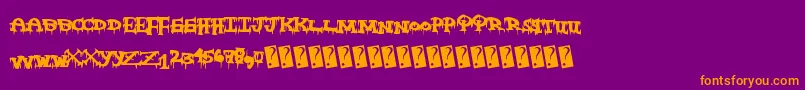 Freakynight Font – Orange Fonts on Purple Background
