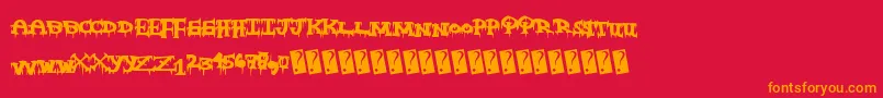 Freakynight Font – Orange Fonts on Red Background