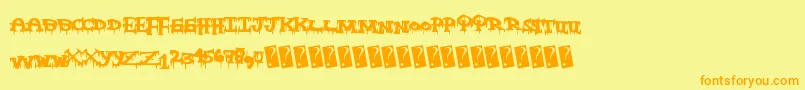 Freakynight Font – Orange Fonts on Yellow Background