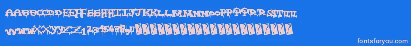Freakynight Font – Pink Fonts on Blue Background