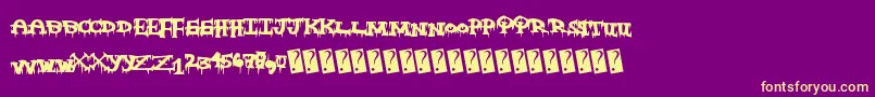 Freakynight Font – Yellow Fonts on Purple Background