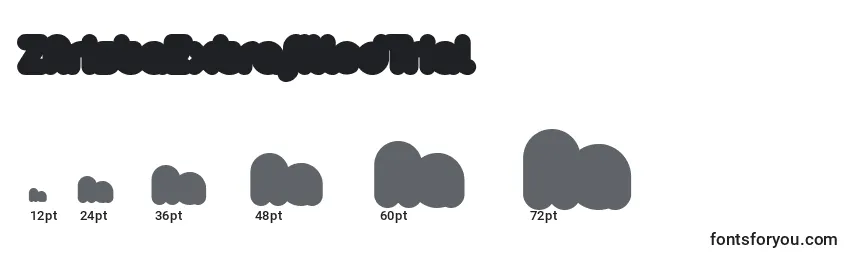 ZAristaExtrafilledTrial Font Sizes