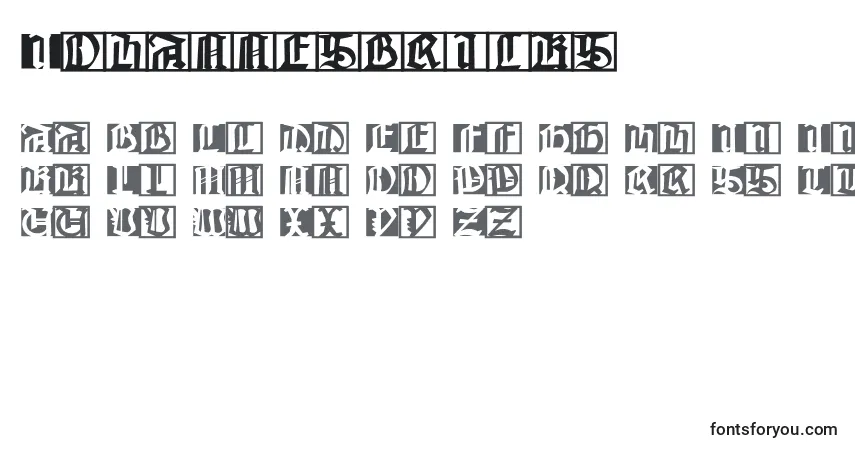 Johannesbricks-fontti – aakkoset, numerot, erikoismerkit