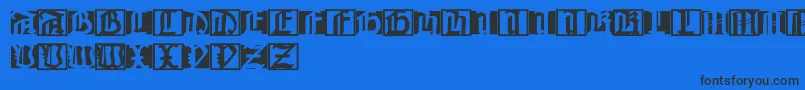 Johannesbricks Font – Black Fonts on Blue Background