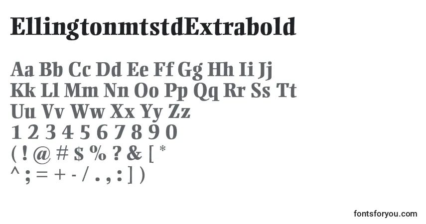 Czcionka EllingtonmtstdExtrabold – alfabet, cyfry, specjalne znaki