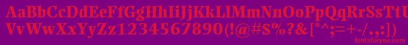 EllingtonmtstdExtrabold Font – Red Fonts on Purple Background