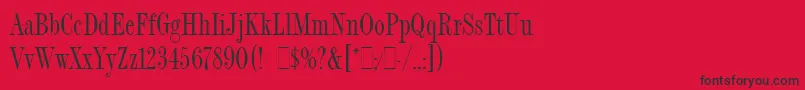 FashionCompressedLetPlain.1.0 Font – Black Fonts on Red Background