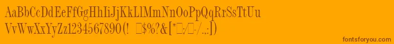 Czcionka FashionCompressedLetPlain.1.0 – brązowe czcionki na pomarańczowym tle