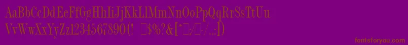 FashionCompressedLetPlain.1.0 Font – Brown Fonts on Purple Background