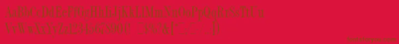 fuente FashionCompressedLetPlain.1.0 – Fuentes Marrones Sobre Fondo Rojo