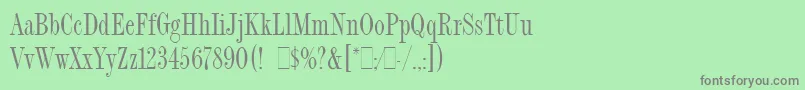 フォントFashionCompressedLetPlain.1.0 – 緑の背景に灰色の文字