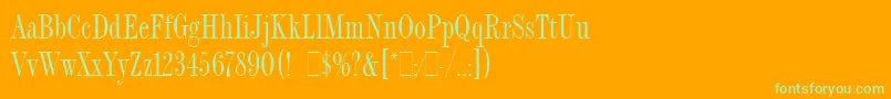 Fonte FashionCompressedLetPlain.1.0 – fontes verdes em um fundo laranja