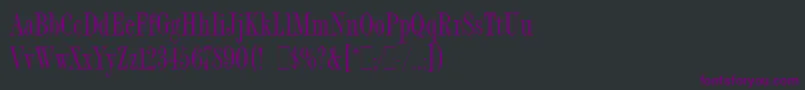 Шрифт FashionCompressedLetPlain.1.0 – фиолетовые шрифты на чёрном фоне