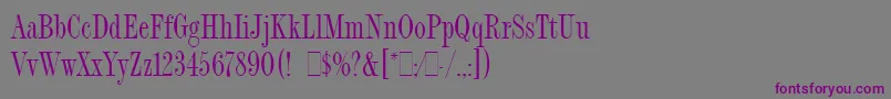 Шрифт FashionCompressedLetPlain.1.0 – фиолетовые шрифты на сером фоне