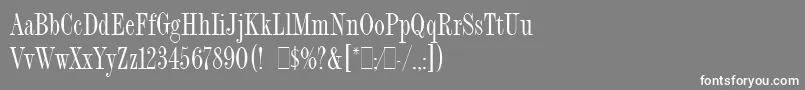 フォントFashionCompressedLetPlain.1.0 – 灰色の背景に白い文字