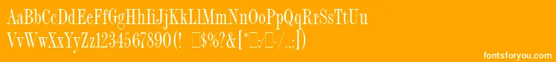 FashionCompressedLetPlain.1.0 Font – White Fonts on Orange Background