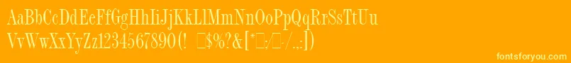 Шрифт FashionCompressedLetPlain.1.0 – жёлтые шрифты на оранжевом фоне