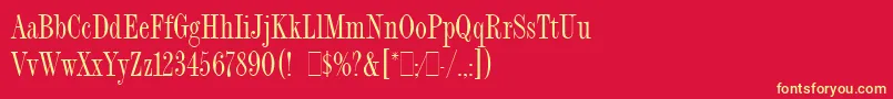 FashionCompressedLetPlain.1.0 Font – Yellow Fonts on Red Background