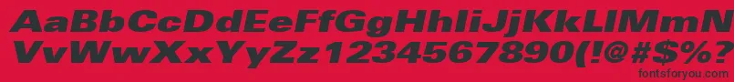 UniversLt93ExtraBlackExtendedOblique Font – Black Fonts on Red Background