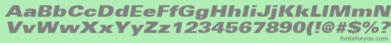 UniversLt93ExtraBlackExtendedOblique Font – Gray Fonts on Green Background