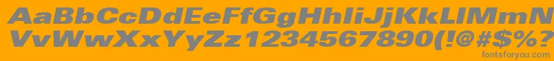 UniversLt93ExtraBlackExtendedOblique Font – Gray Fonts on Orange Background