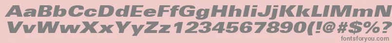 UniversLt93ExtraBlackExtendedOblique Font – Gray Fonts on Pink Background