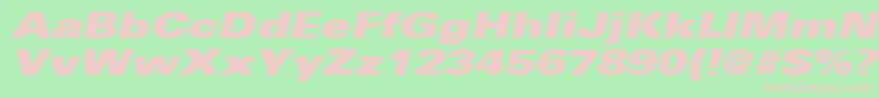 UniversLt93ExtraBlackExtendedOblique Font – Pink Fonts on Green Background