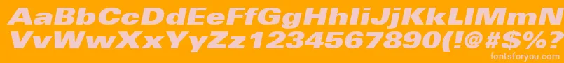 UniversLt93ExtraBlackExtendedOblique Font – Pink Fonts on Orange Background