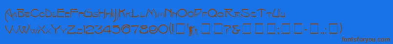 IsadoraCapitals Font – Brown Fonts on Blue Background