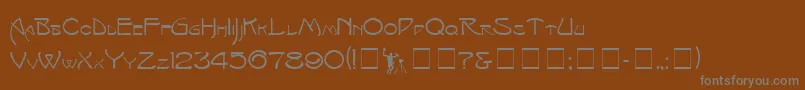 IsadoraCapitals-Schriftart – Graue Schriften auf braunem Hintergrund