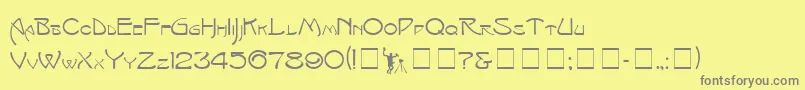 Więcej informacji o czcionce IsadoraCapitals Czcionka IsadoraCapitals – szare czcionki na żółtym tle