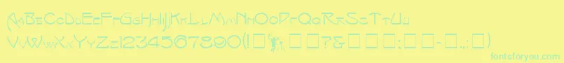 Шрифт IsadoraCapitals – зелёные шрифты на жёлтом фоне