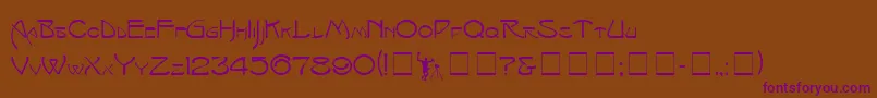 IsadoraCapitals Font – Purple Fonts on Brown Background