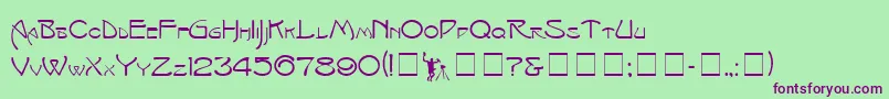 More about IsadoraCapitals Font IsadoraCapitals Font – Purple Fonts on Green Background