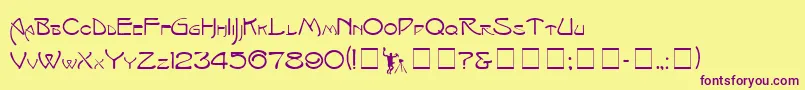 IsadoraCapitals Font – Purple Fonts on Yellow Background