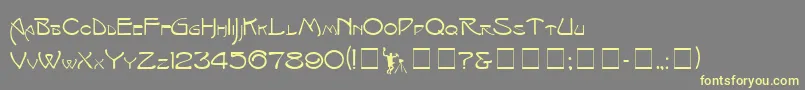 IsadoraCapitals Font – Yellow Fonts on Gray Background