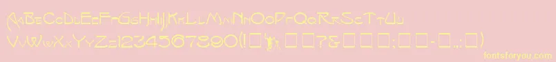 IsadoraCapitals Font – Yellow Fonts on Pink Background