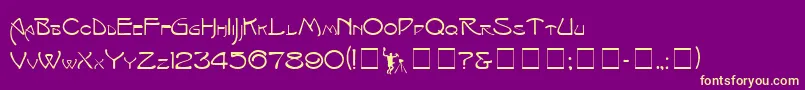 IsadoraCapitals Font – Yellow Fonts on Purple Background