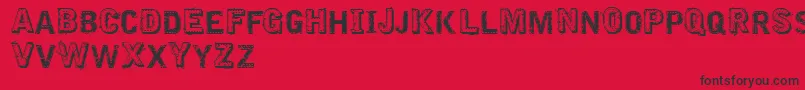 フォントVtksEmbroidery – 赤い背景に黒い文字