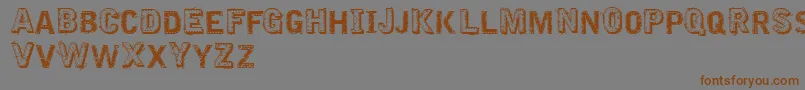 VtksEmbroidery Font – Brown Fonts on Gray Background