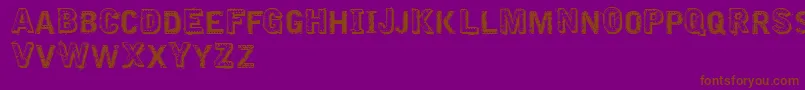 VtksEmbroidery-fontti – ruskeat fontit violetilla taustalla