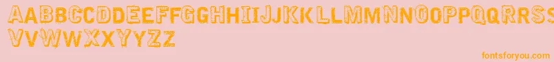VtksEmbroidery Font – Orange Fonts on Pink Background