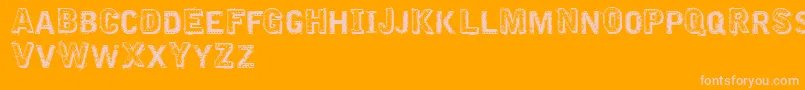 VtksEmbroidery Font – Pink Fonts on Orange Background