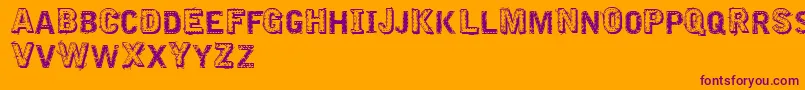 VtksEmbroidery Font – Purple Fonts on Orange Background