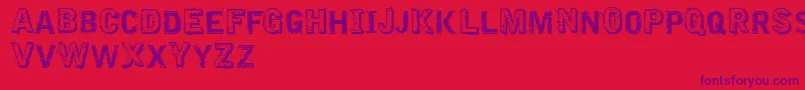 Fonte VtksEmbroidery – fontes roxas em um fundo vermelho