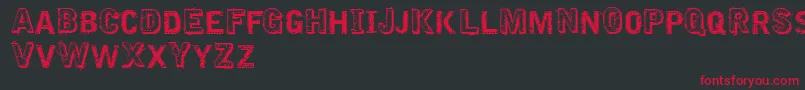 VtksEmbroidery Font – Red Fonts on Black Background